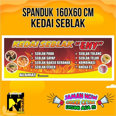 Jual Spanduk banner backdrop Kedai Seblak dan Aneka Seblak murah bisa ...