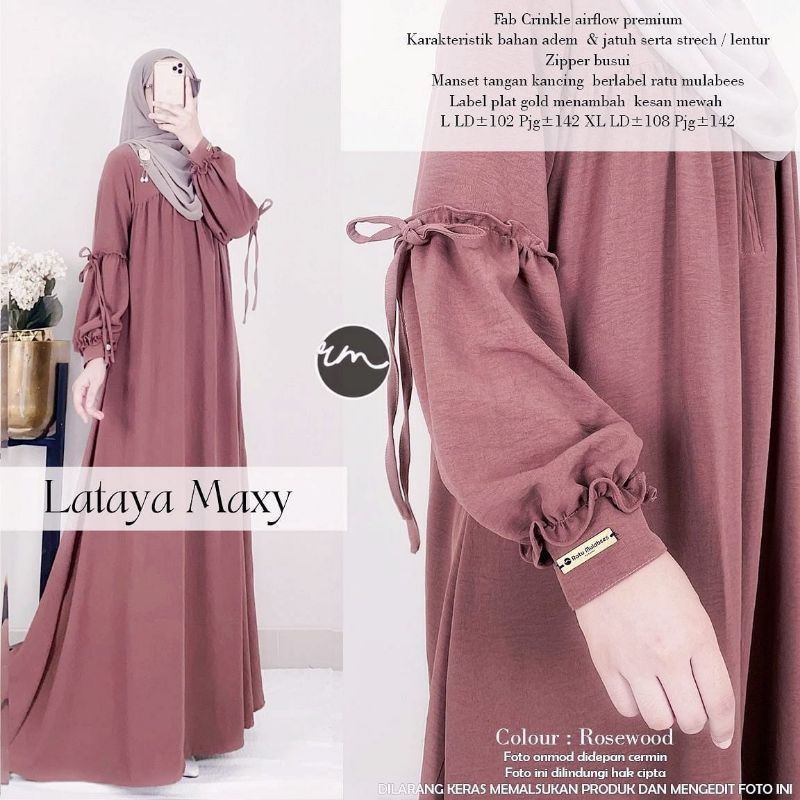 Jual Lataya Maxy by Ratu Mulabees || Dress Polos || Gamis Remaja