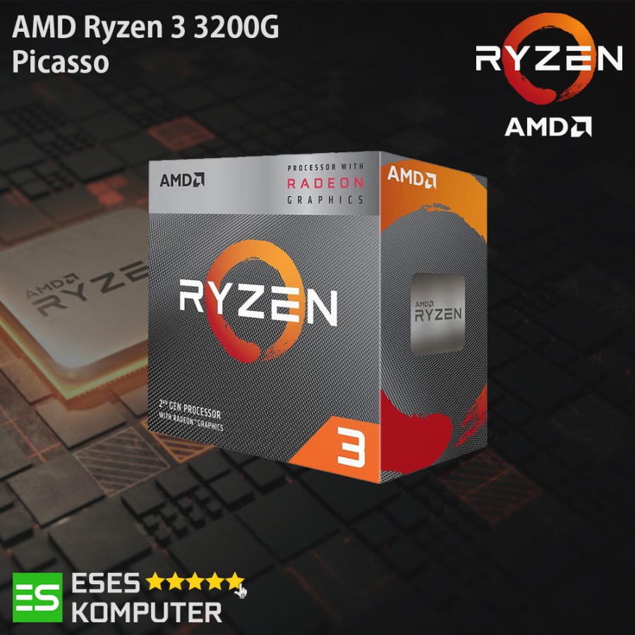 AMD Ryzen 3 3200G 4-Core Processor With Radeon Graphics - Socket AM4, 4GHz, YD320GC5FIBOX