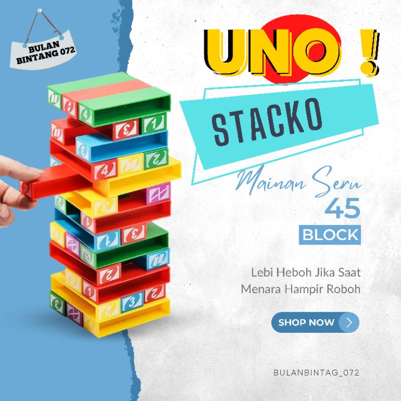 Jual uno stakco permainan mainan balok uno stacko family game games