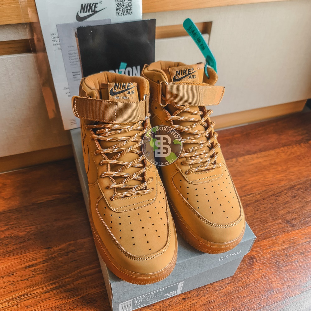 Nike Air Force 1 Mid '07 Flax / Gum Light Brown / Black / Wheat High Top  Sneakers - Sneak in Peace