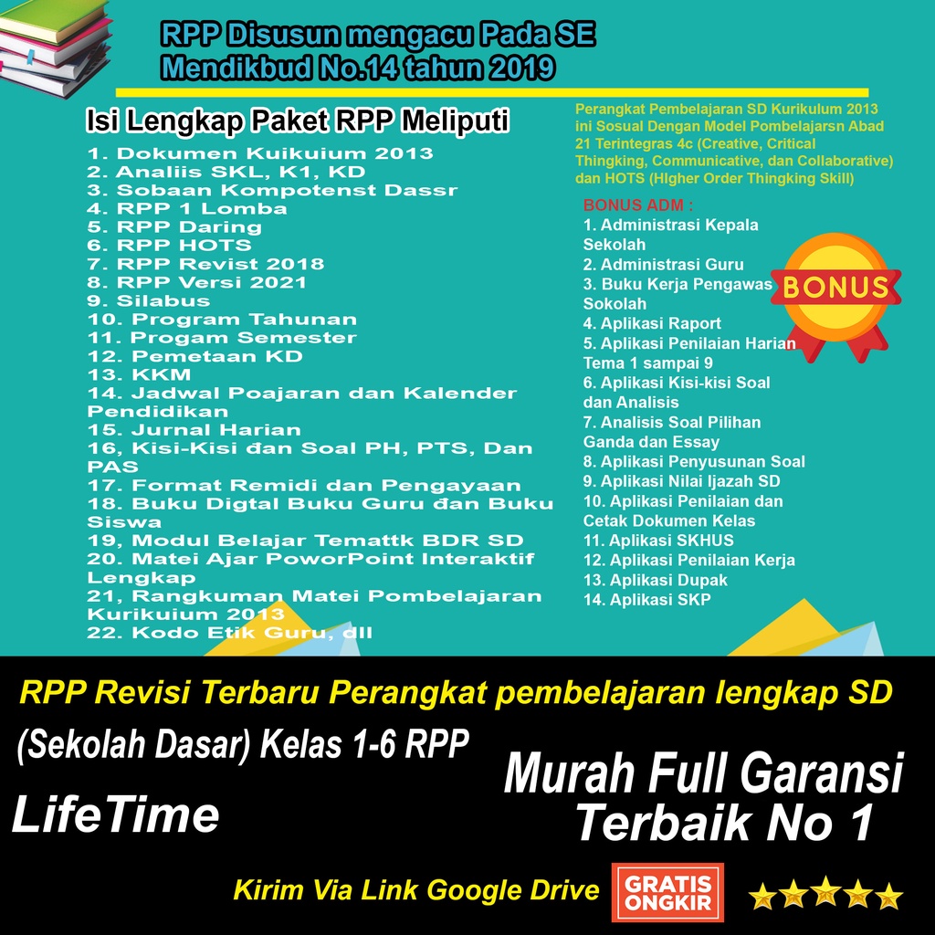 Jual RPP Revisi Terbaru Perangkat pembelajaran lengkap SD (Sekolah ...