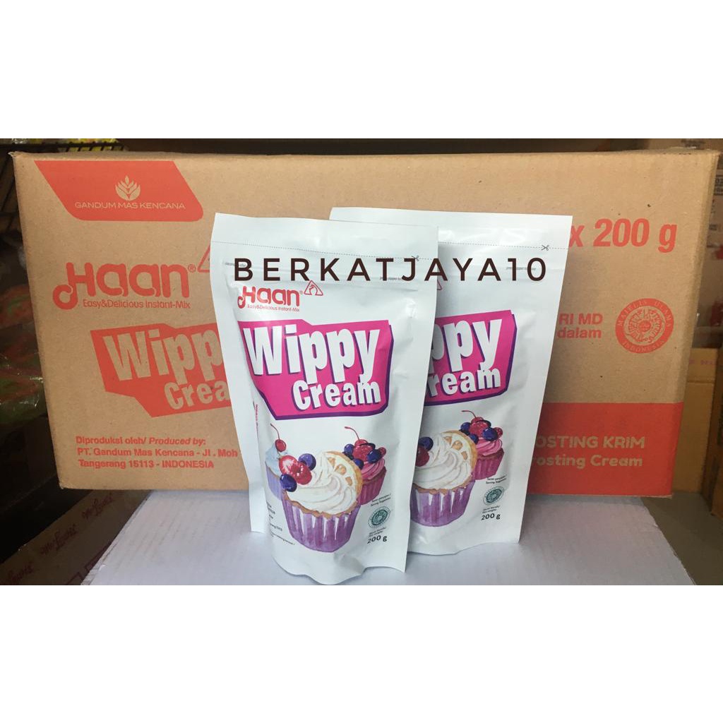Jual Wippy Cream Haan 200 Gram POUCH HARGA DUS KARTON isi 24X200gr ...