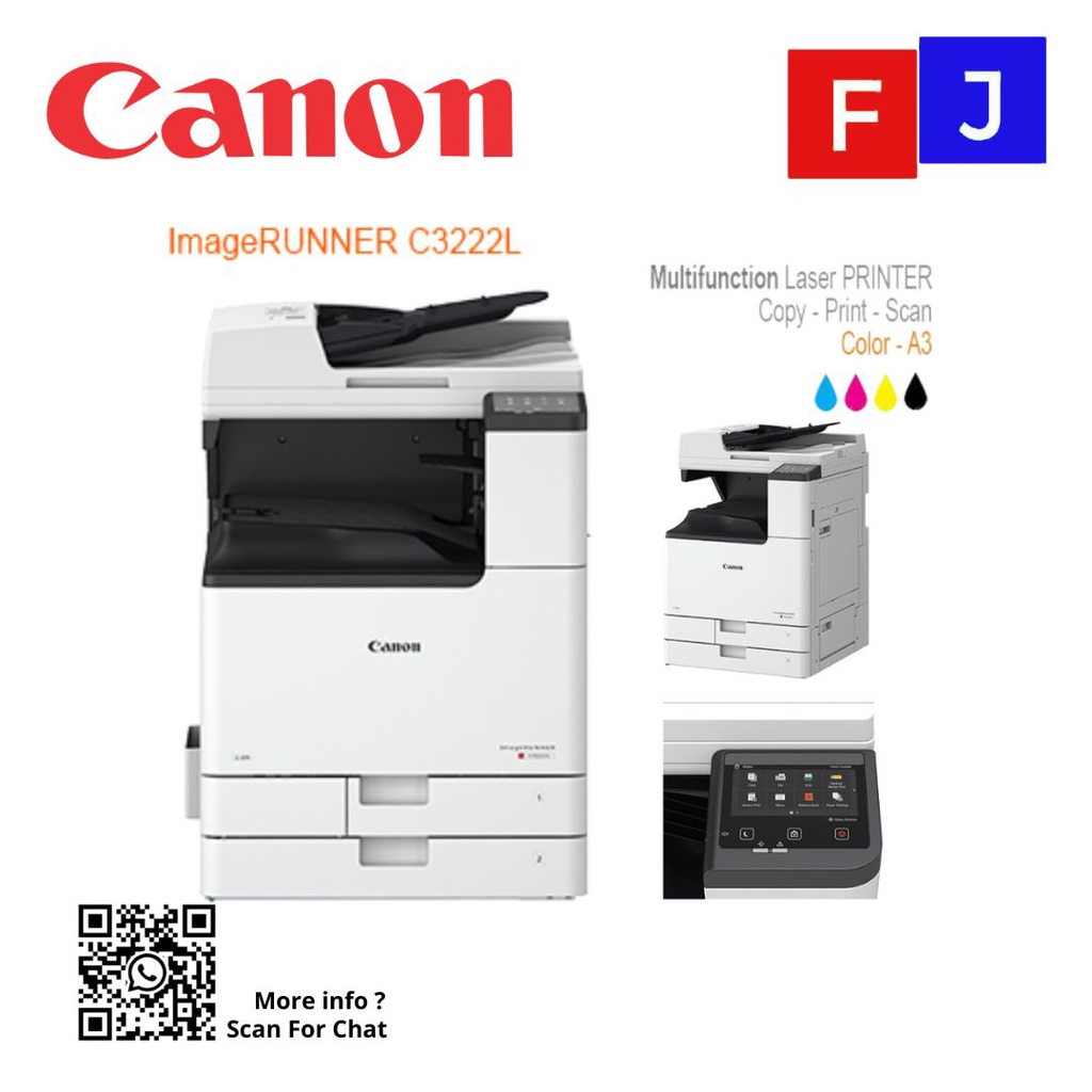 Jual Mesin Fotocopy Warna Canon IR C3222L DADF Ukuran Kertas A3 A4
