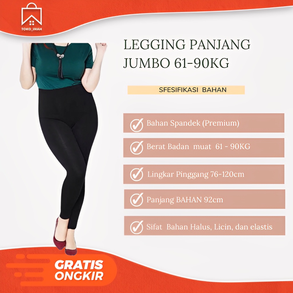 Jual LEGGING PANJANG JUMBO BB 65-90 KG /LEGGING BAHAN PREMIUM SPANDEK ...