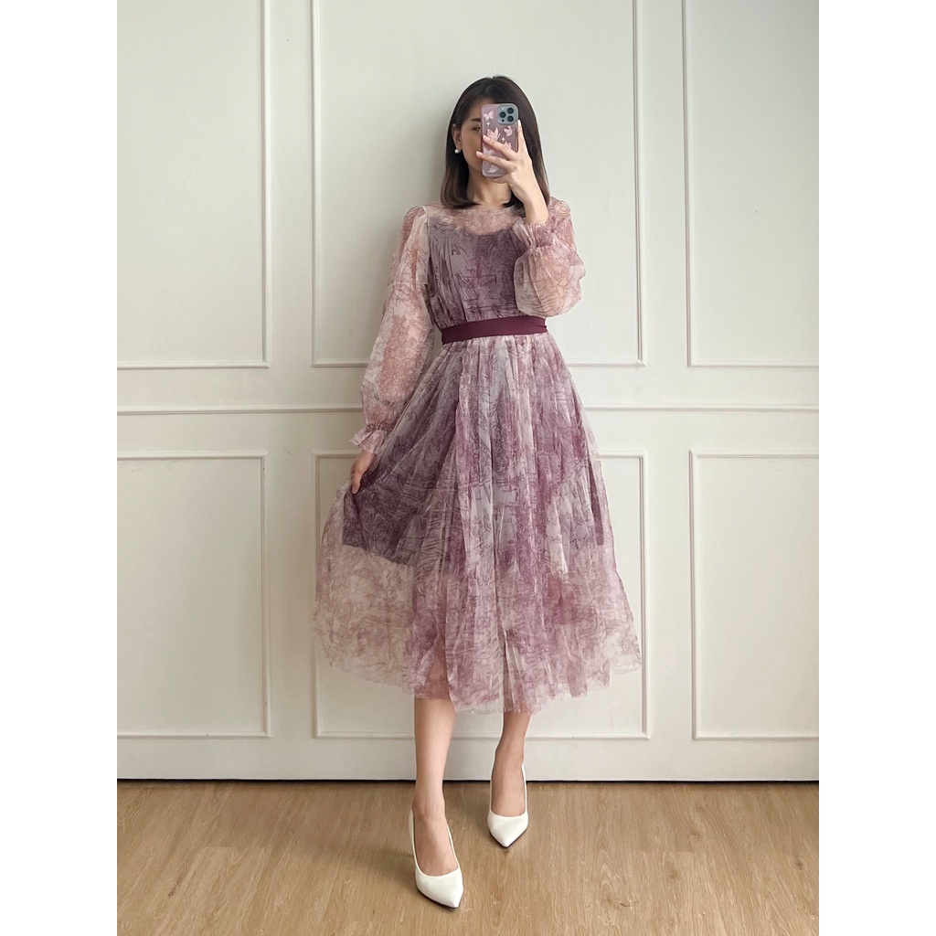 Jual DOLLA Rossa Dress Korean Midi Dress Shopee Indonesia