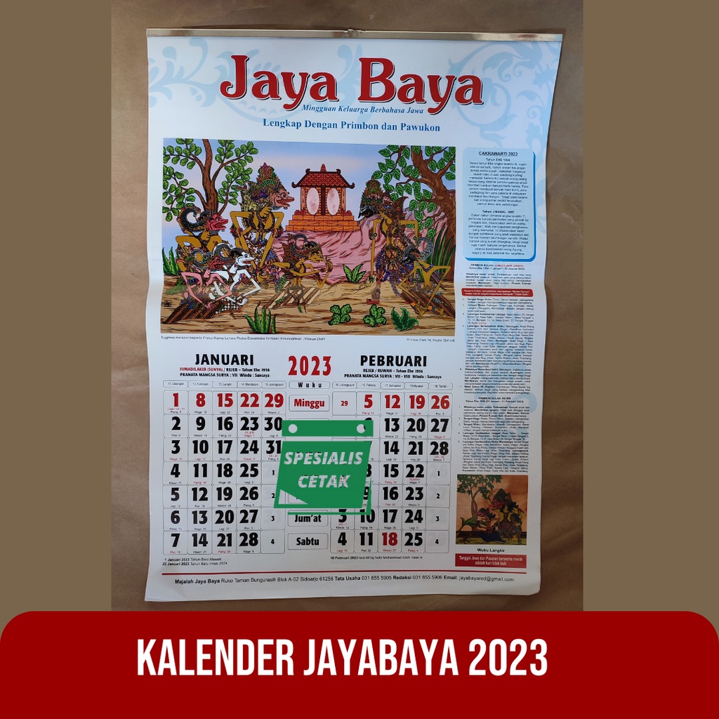 Jual Kalender Jayabaya 2023 Kalender Jawa Lengkap Original Shopee Indonesia 5497