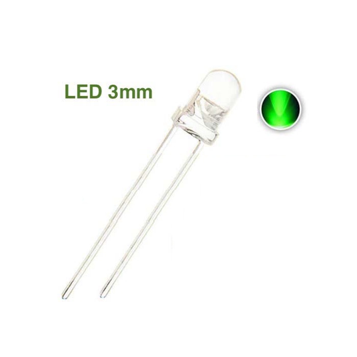 Jual LED 3mm Diffused Green Superbright Lampu LED Super Terang Hijau ...