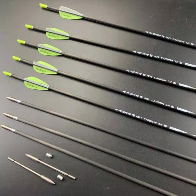 12Pcs Pandarus Icepoint ID3.2mm Gold Logo 40-Ton Carbon Arrow Shaft Spine350-1000 With Accessories For Competition - 18 - View #6