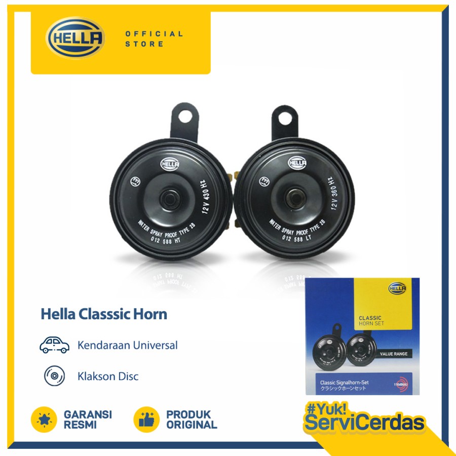 Jual Klakson Disc Hella Classic Horn 12V Free Relay Klakson mobil