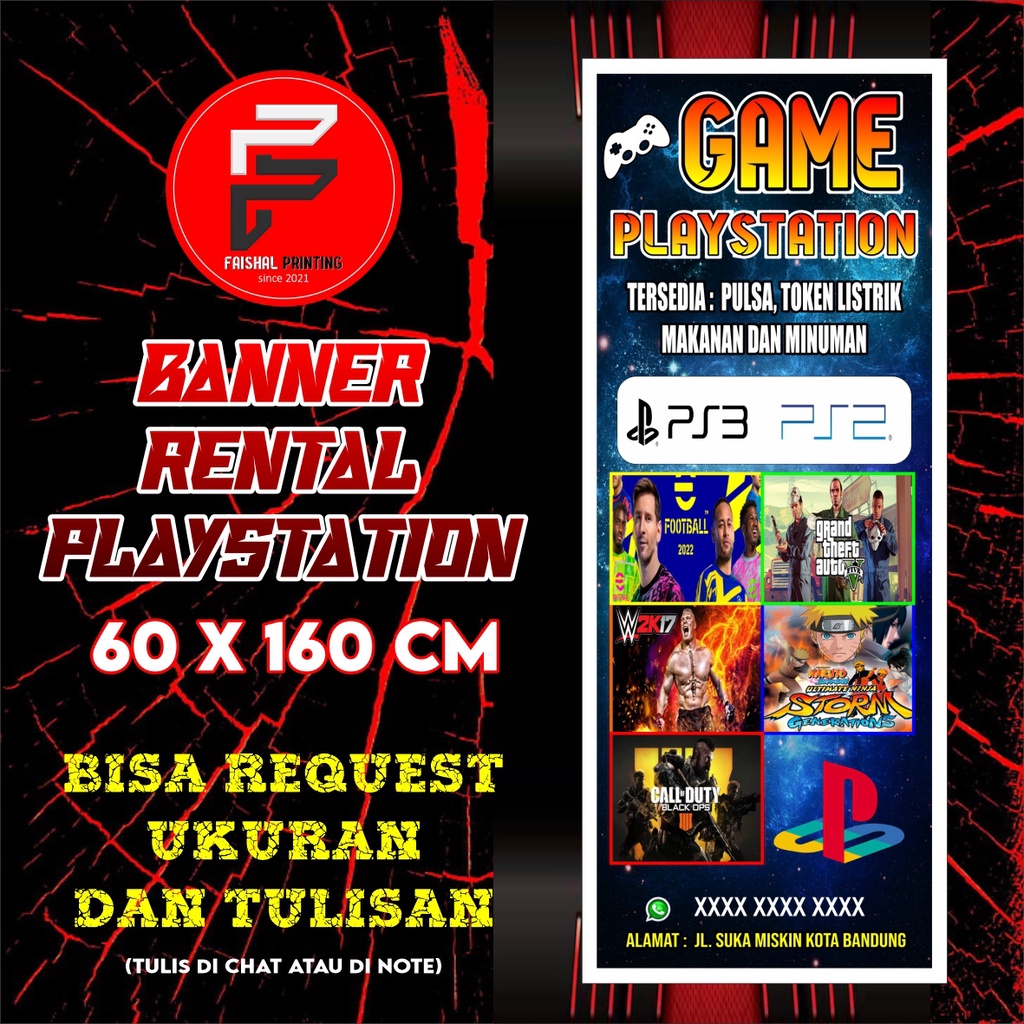 Jual Spanduk Rental Playstation / Banner Rental PS / Banner Rental Game ...