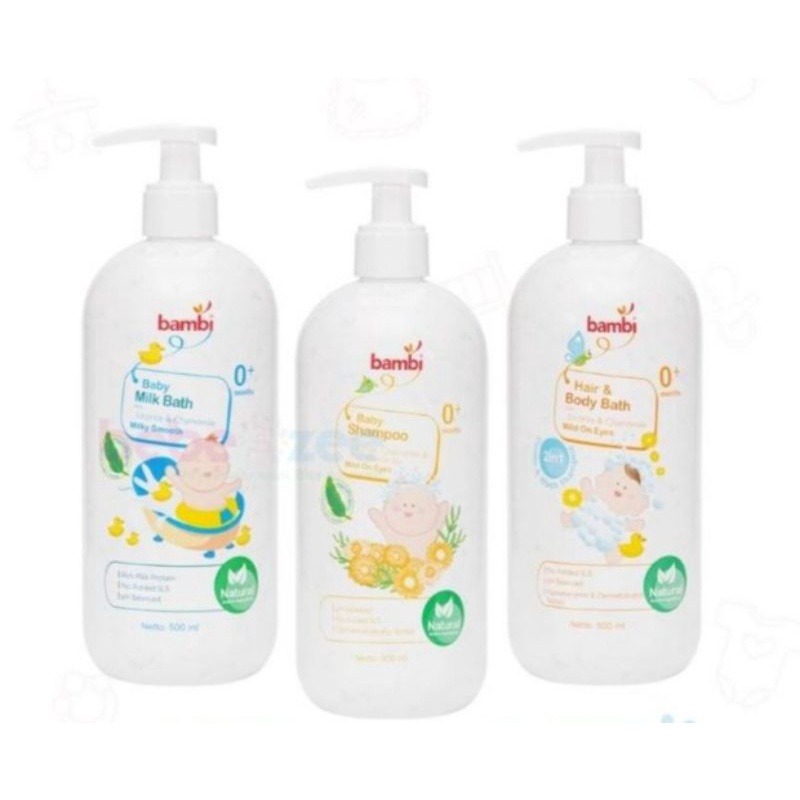 Jual Bambi Baby Hair & Body Bath 2 in 1, Baby Milk Bath & Baby Shampoo