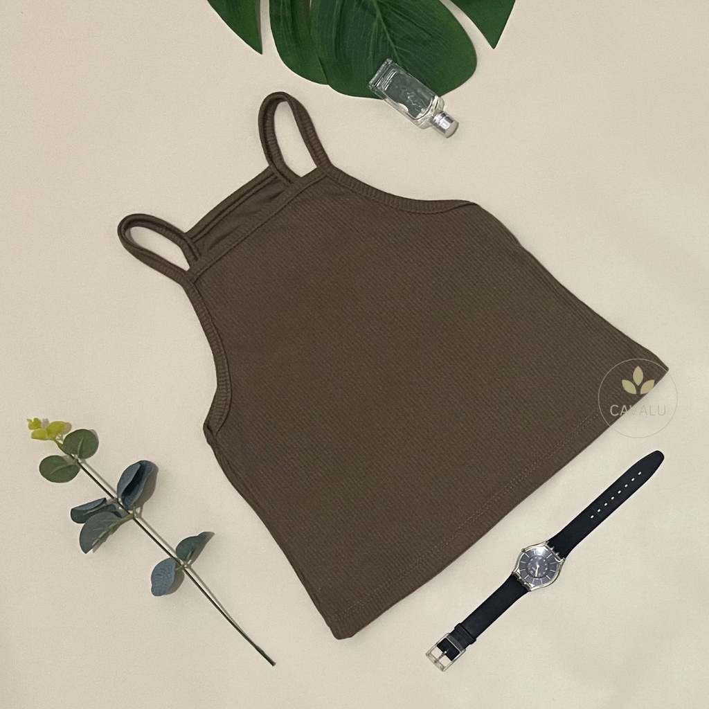 Jual CAVALU Basic Tanktop Tali Knit Tank Top Rajut Crop Tank Top 097 ...