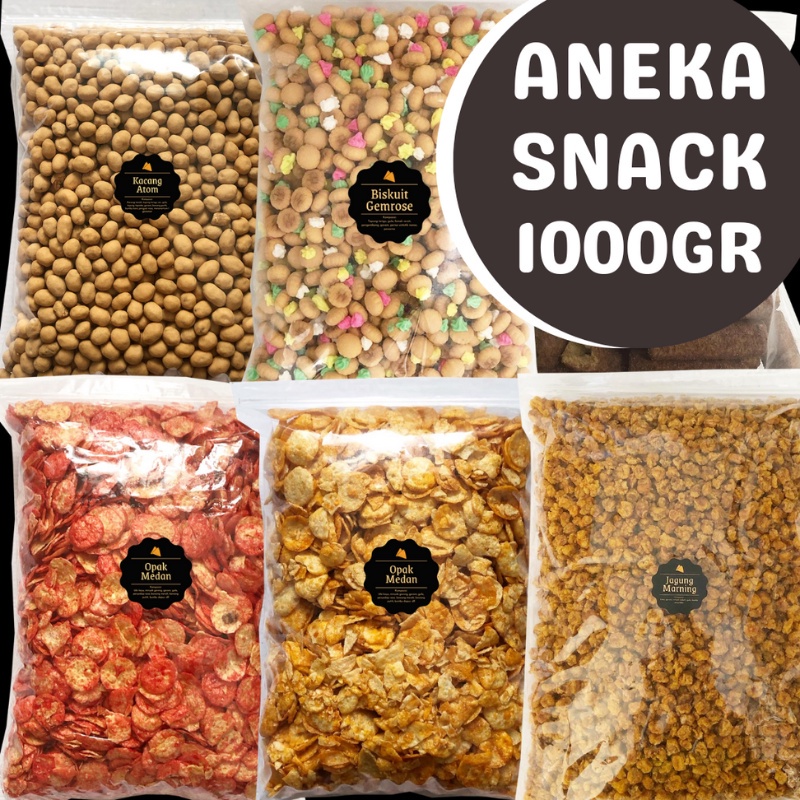 Jual Aneka Snack 1000 Gram / Grosir Kilo Kiloan / Cemilan Camilan Bal ...