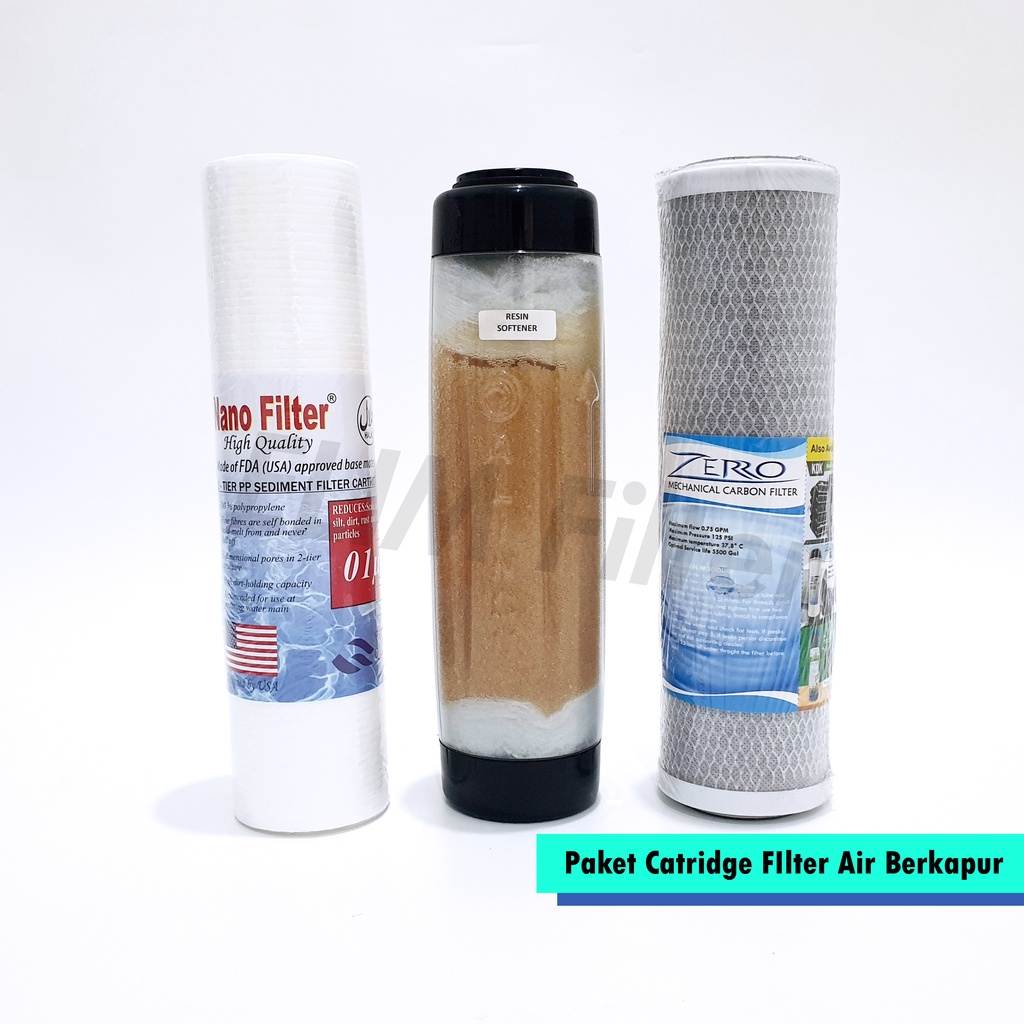 Jual Paket Catridge Filter Air Berkapur Sediment Resin Cto Shopee Indonesia