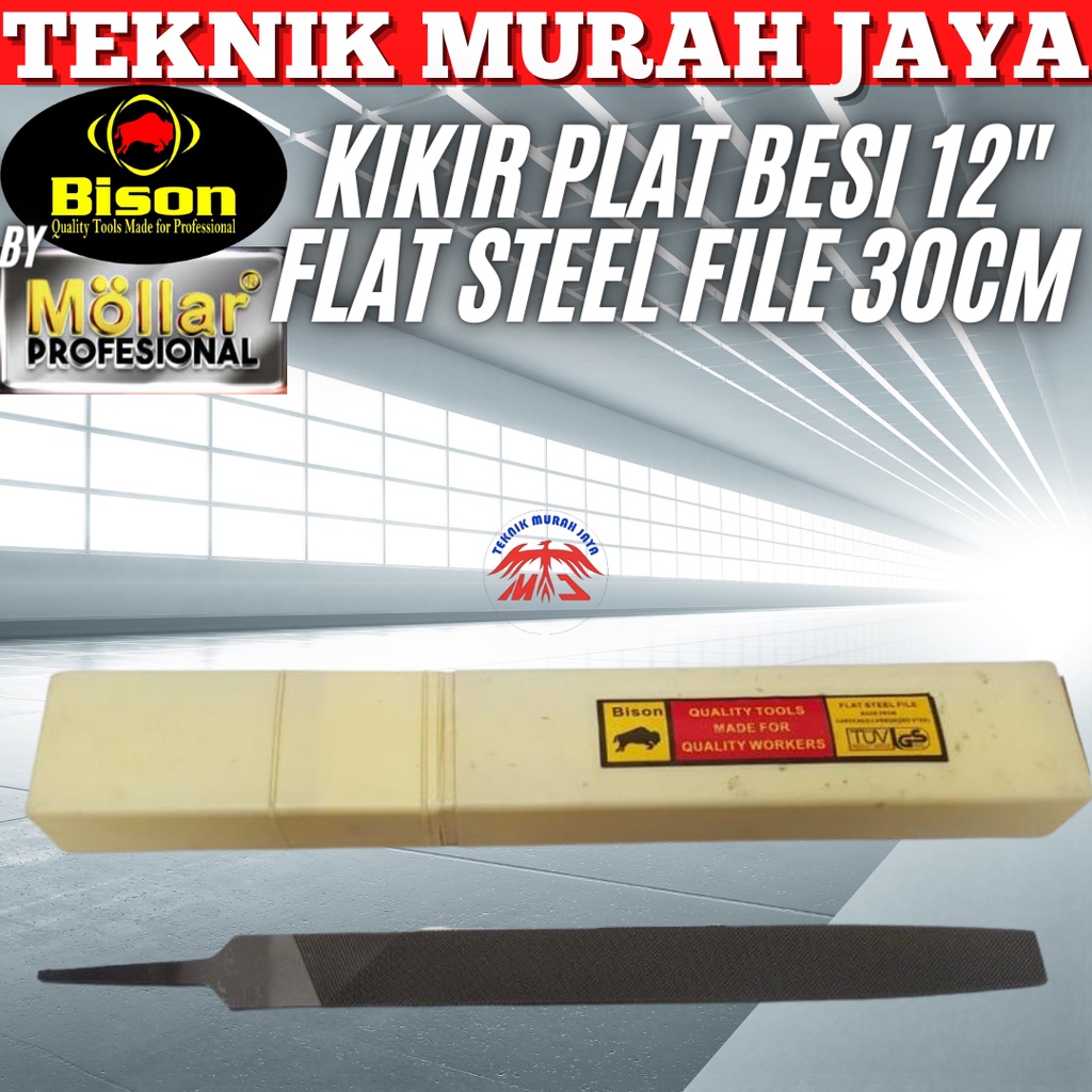 Jual BISON Kikir Plat Besi Flat Rata 12 inch Kikir Gepeng Plat 30 cm ...
