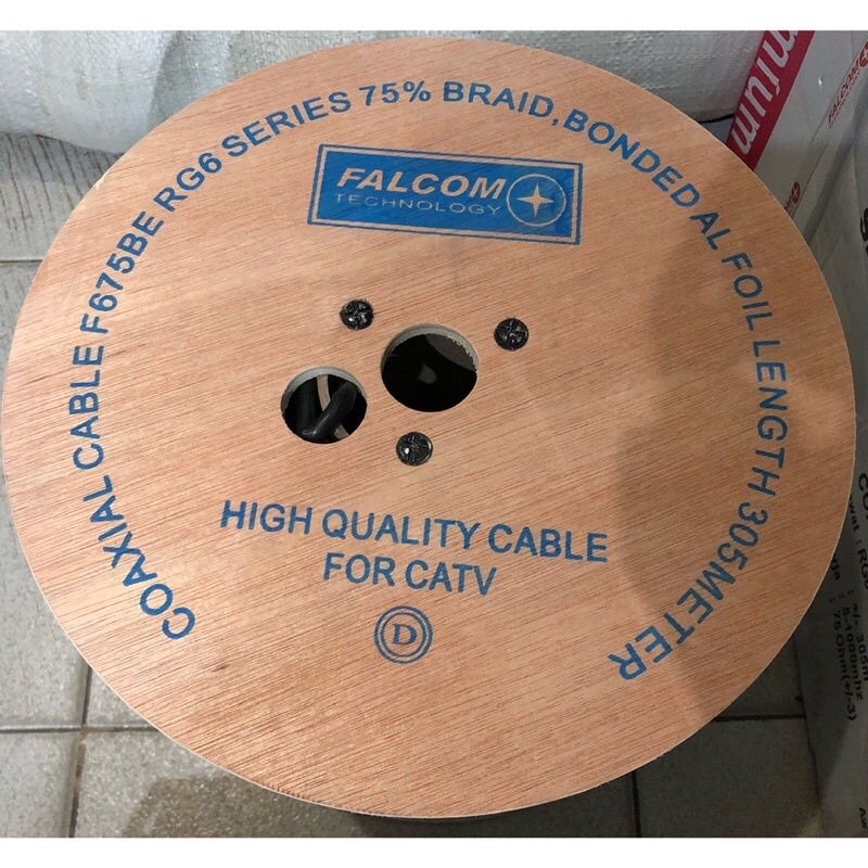 Jual Kabel Coaxial RG6-F675BE Falcom RG 6 75 Persen 305 meter untuk ...