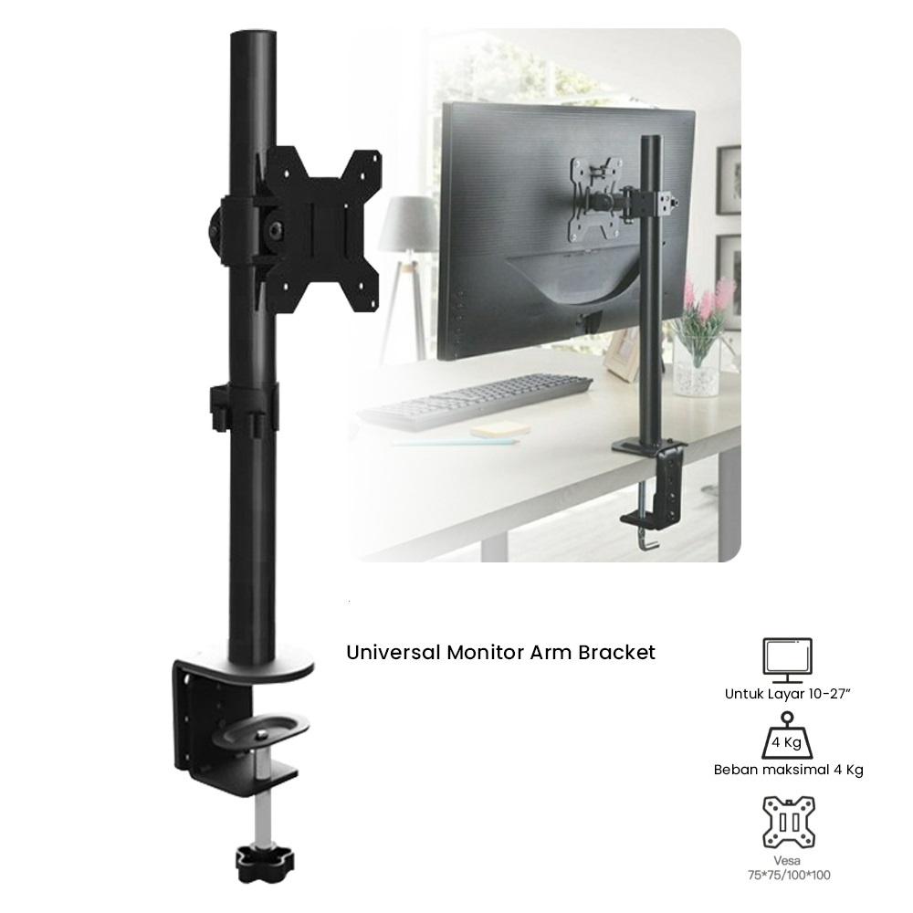 Jual Bracket Stand Mount Arm Holder Dudukan Clamp Jepit Meja TV Monitor ...