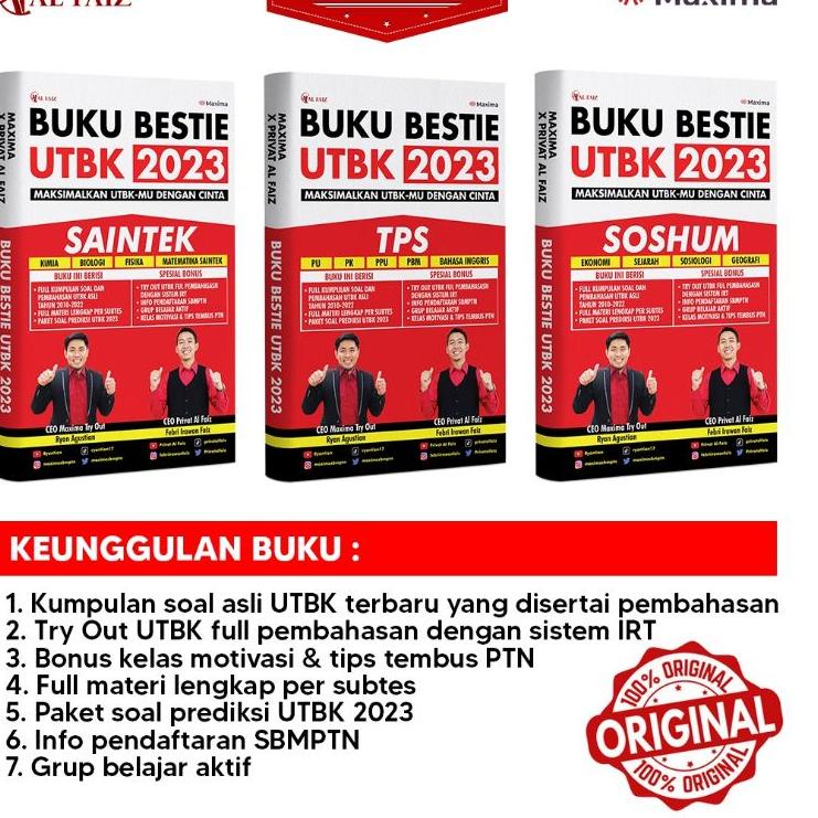 Jual Paket Lengkap Buku Bestie UTBK 2023 TPS TKA Saintek TKA Soshum ...