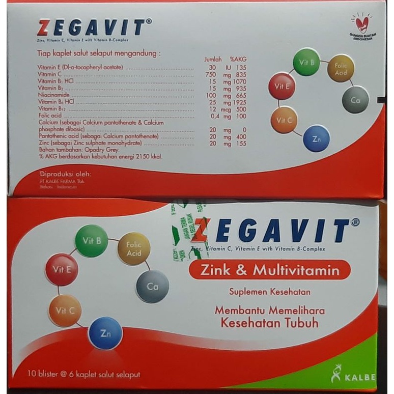 Jual Zegavit Multivitamin dan Zink isi 60 kaplet | Shopee Indonesia