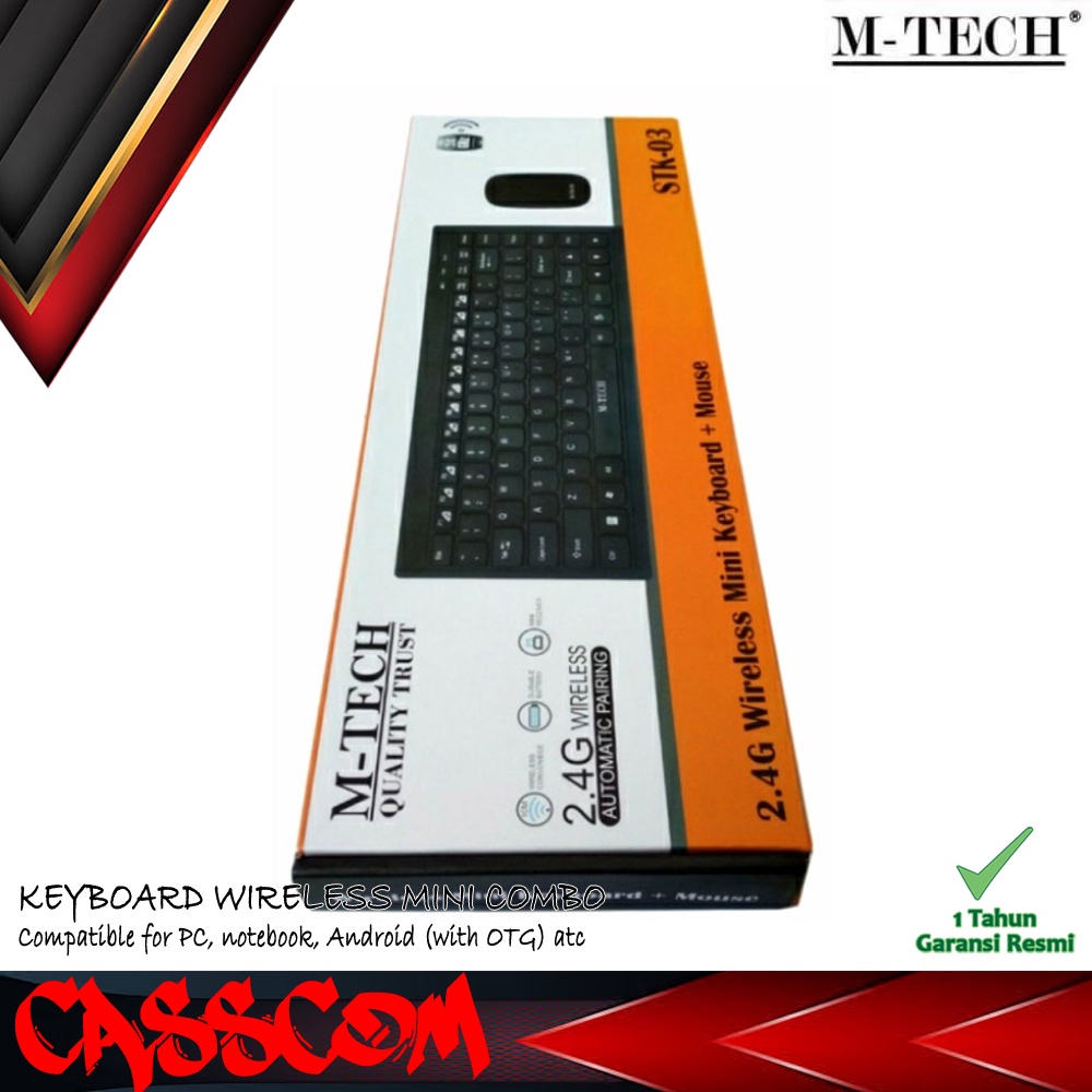 Jual M-Tech Keyboard Mini Mouse Wireless Combo STK03 MTech 2.4GHz ...