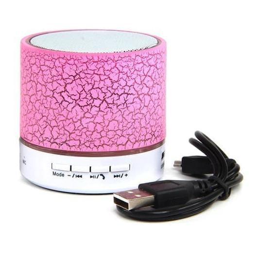 Jual SPEAKER MINI BLUETOOTH MUSIC BOX S10 MOTIF RETAK CORAK PINK