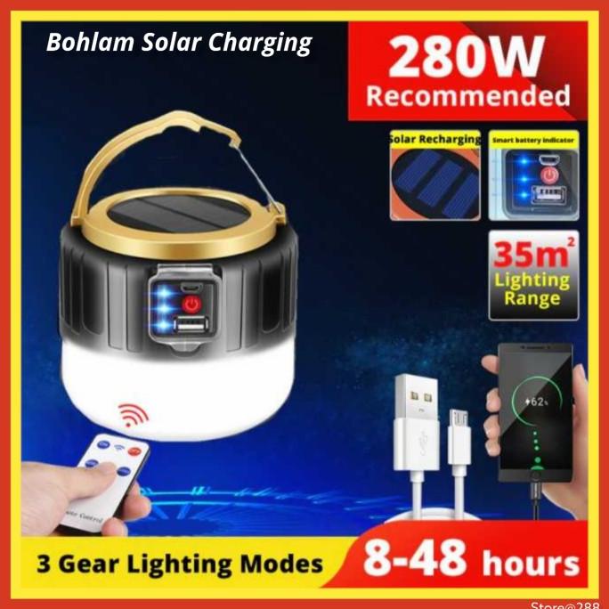 Jual Lampu Led Bohlam Solar Charging Usb Tenaga Surya Gantung Lantern ...