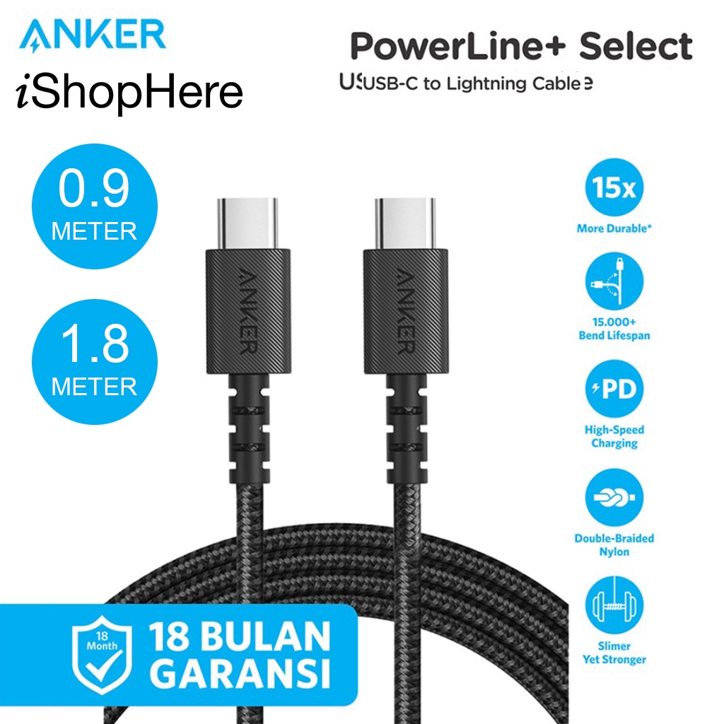 Jual Kabel Charger Data Anker Usb Type C To C Powerline Select W