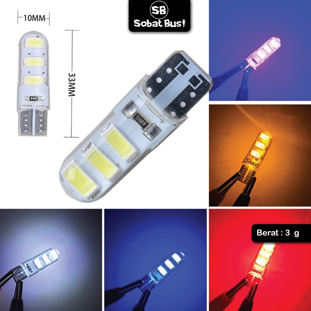 Jual Lampu Variasi LED Jelly 6 Titik LED T10 12 volt DC Aksesoris ...