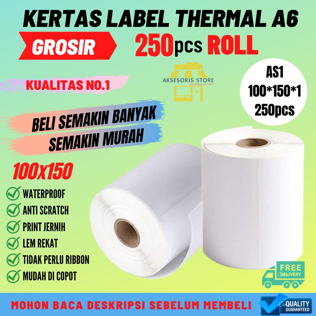 Jual Kertas Label Thermal X Isi Stiker Barcode Ukuran A Kertas Label Thermal A