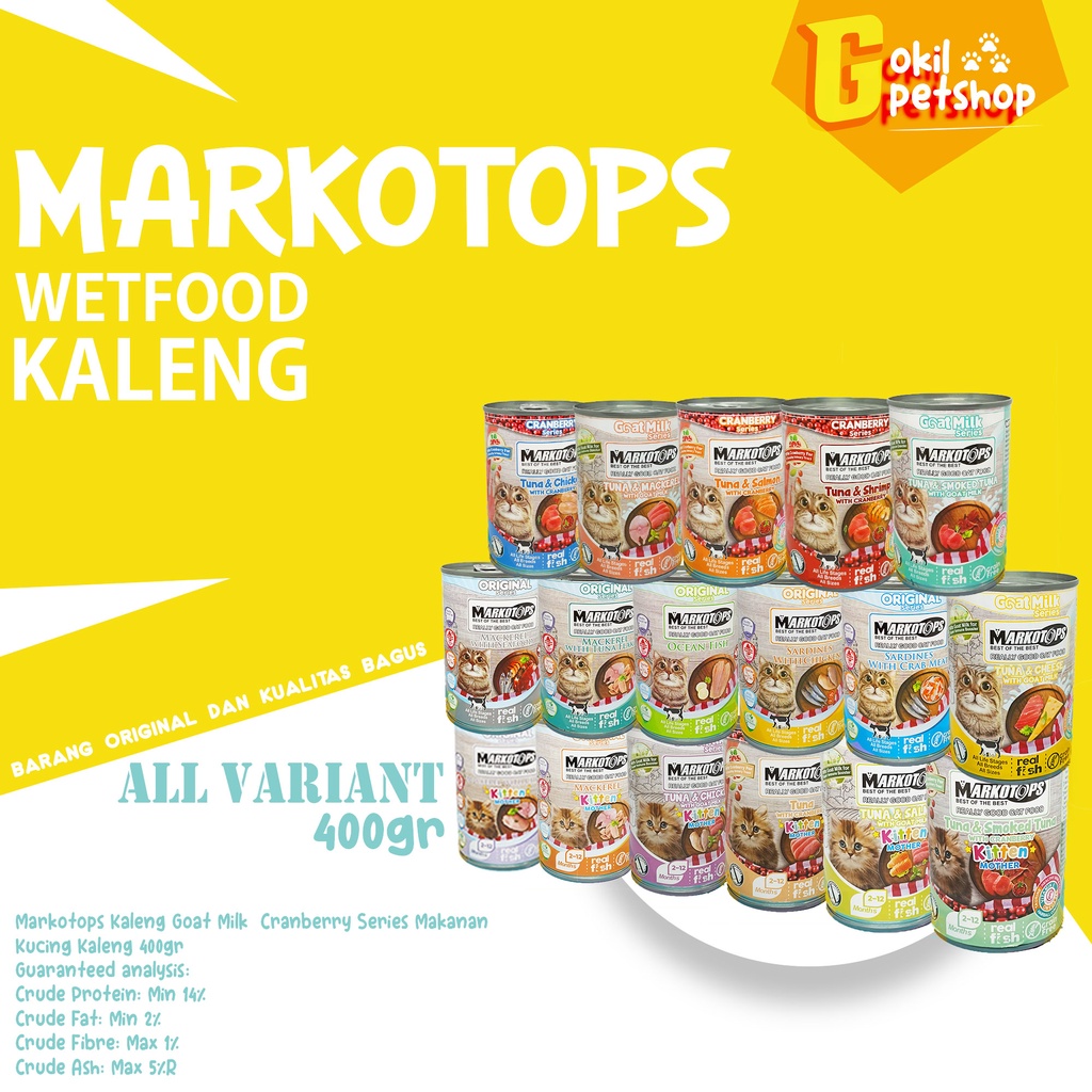 Jual Makanan Kucing Basah MARKOTOPS Kaleng 400 gr - Makanan Basah Untuk ...
