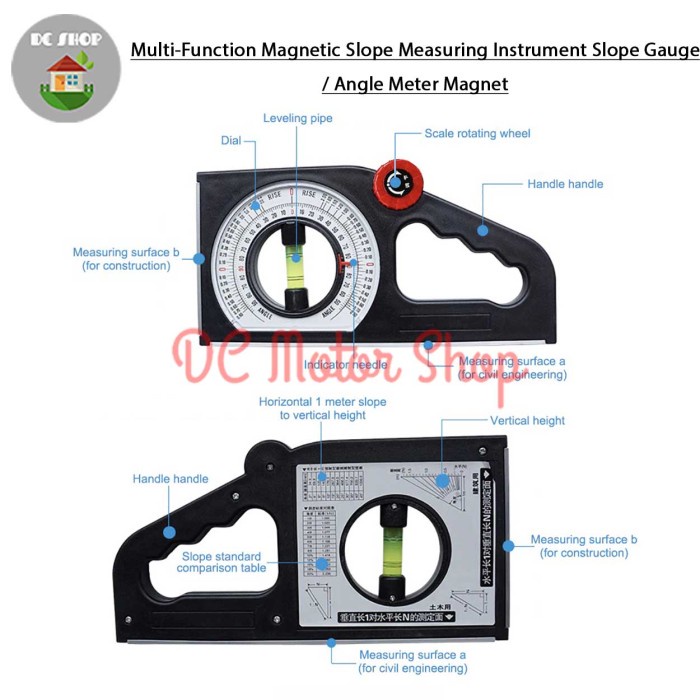Jual Rotary Angle Meter Protactor Inclinometer/Alat Ukur Sudut ...