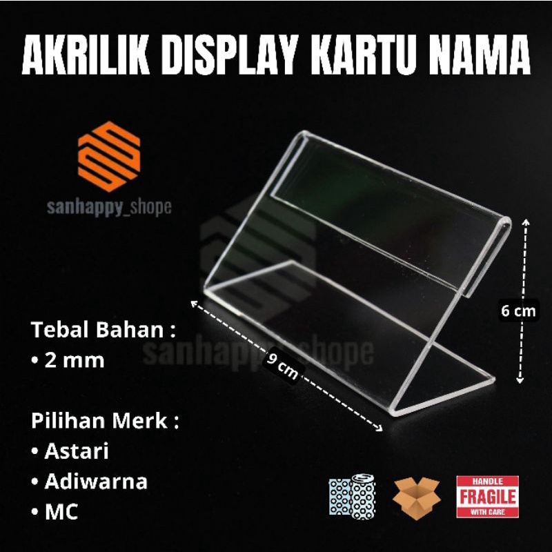 Jual Papan Stand Kartu Nama Kartu Bisnis Name Tag Akrilik Meja