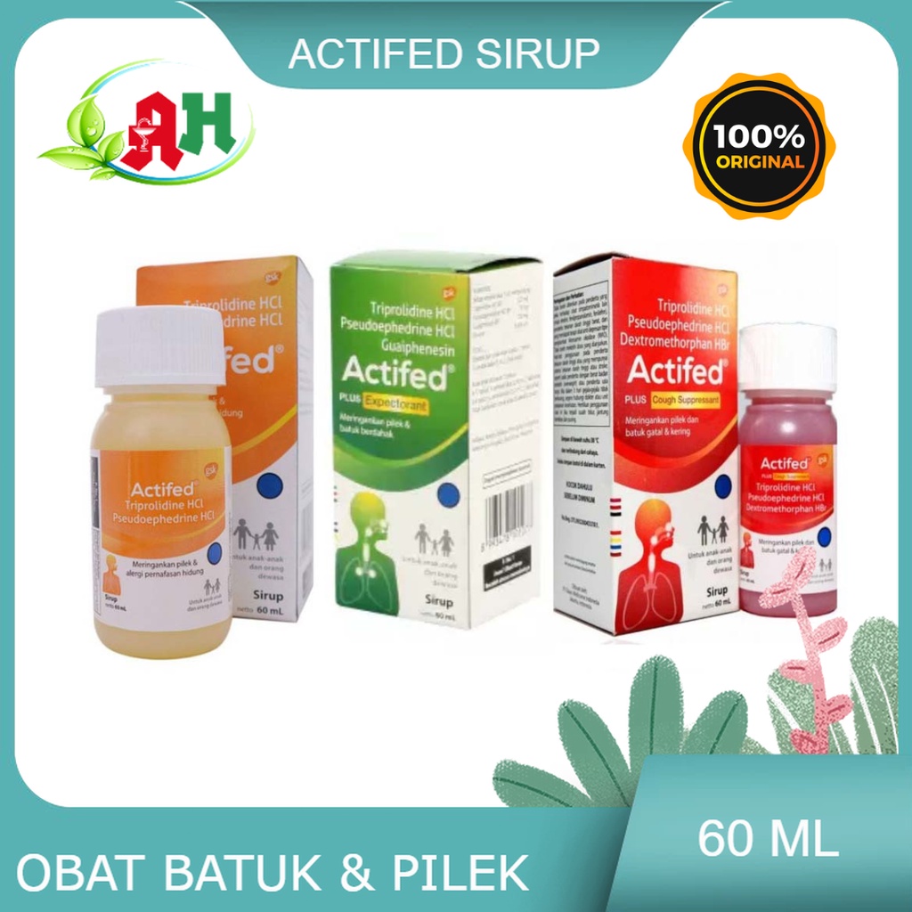 Jual Actifed Sirup 60 Ml Obat Batuk Pilek Kering Berdahak Hijau Kuning