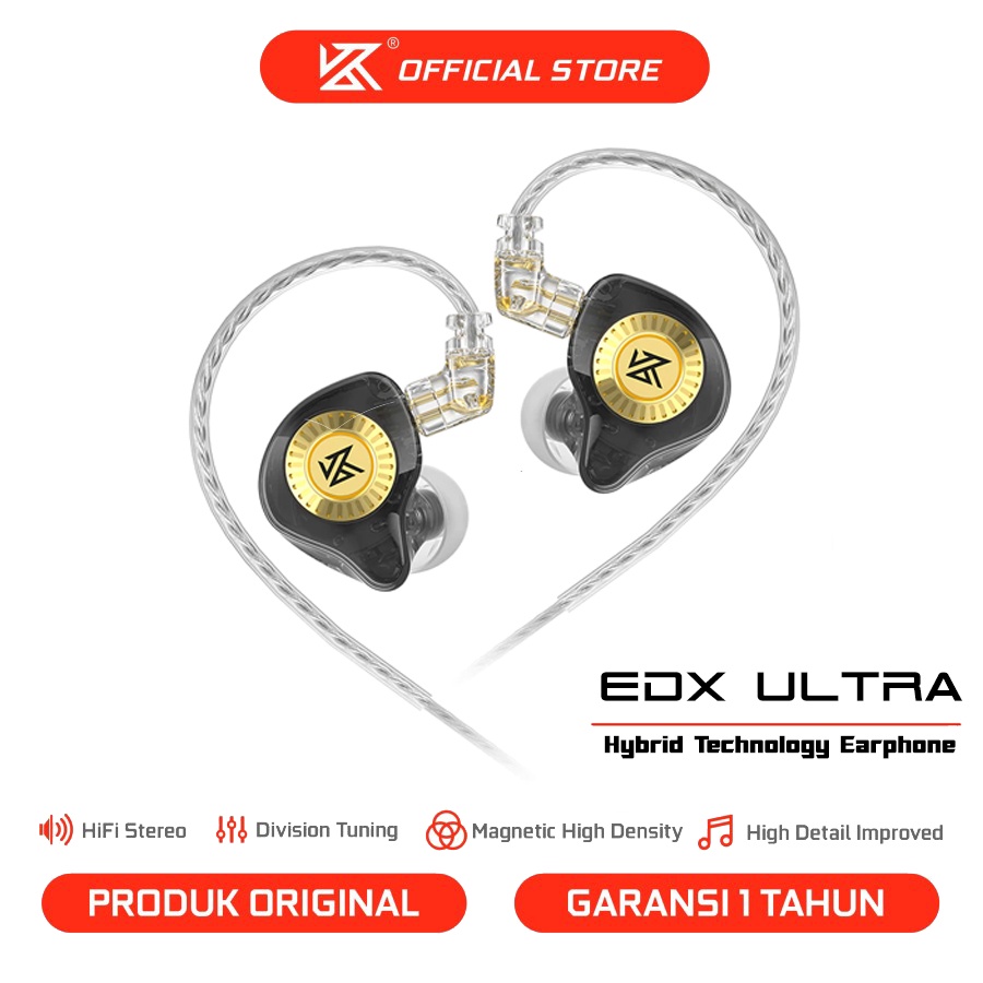 Jual [KZ Official Store] KZ EDX Ultra with Mic Dual Magnetic Earphone ...