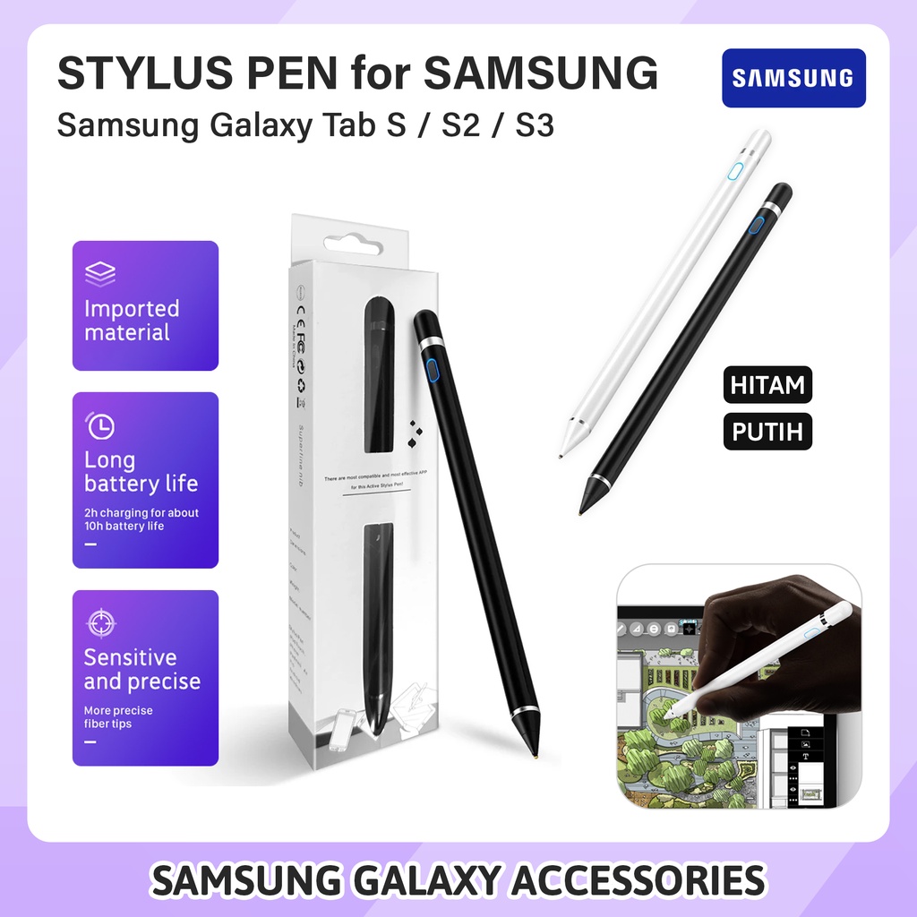 Samsung Galaxy Tab S S2 S3 Smart Stylus Pen Tablet Pencil Drawing  S Pen Android iOs Pensil Gambar Tab Gen Universal