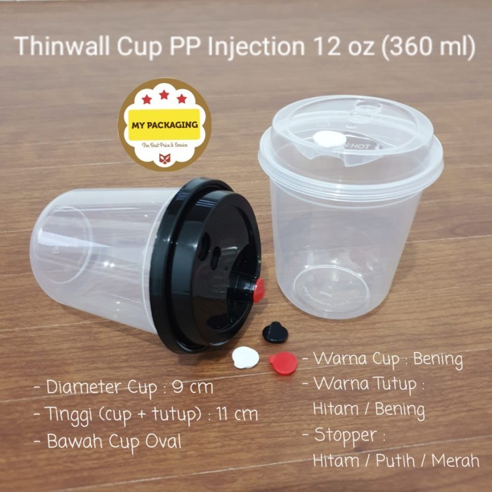 Jual Paket PP Cup Injection + tutup + stopper 500set - Gelas Plastik ...