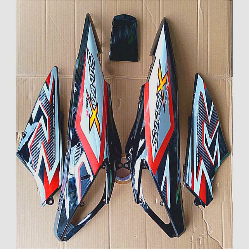 Jual cover body plus box aki Supra x 125 tahun 2007-2010 Batman set