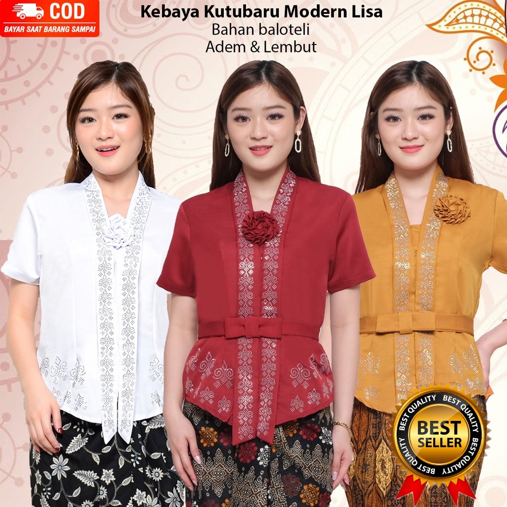 Jual Atasan Kutubaru Modern Lisa Lengan Pendek / Pakaian Tradisional
