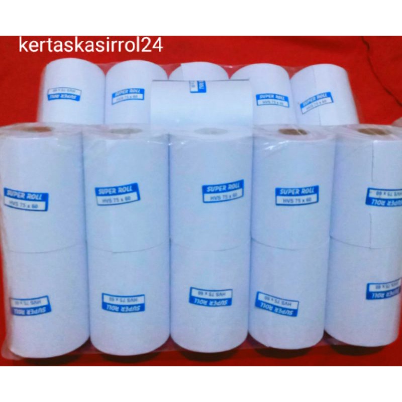 Jual Kertas Kasir Hvs 1ply 75x60 Struk Kasir Kalkulator 75mm Shopee