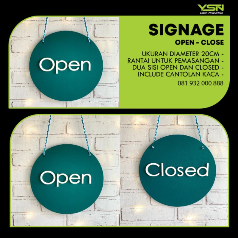 Jual Open Close Sign I Open close sign board I Papan Tanda Akrilik I ...