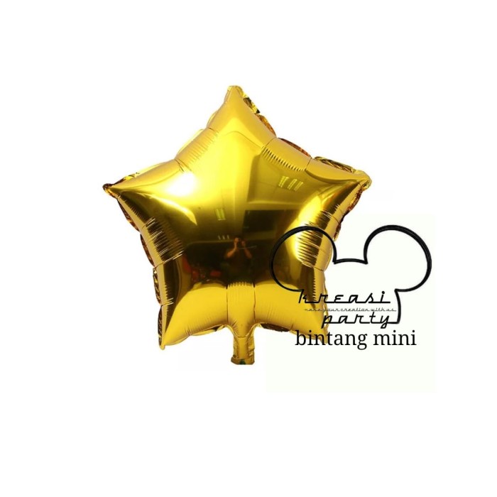 Jual Balon Bintang Mini / Balon Foil Bintang / Balon Bintang Gold