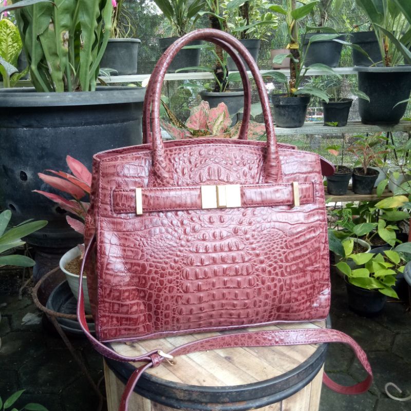 GUY LAROCHE CROCODILE LEATHER TAS KULIT