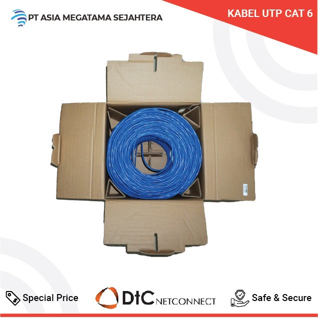 Jual Kabel Data UTP CAT6 DTC Netconnect Blue ( METERAN ) | Shopee Indonesia