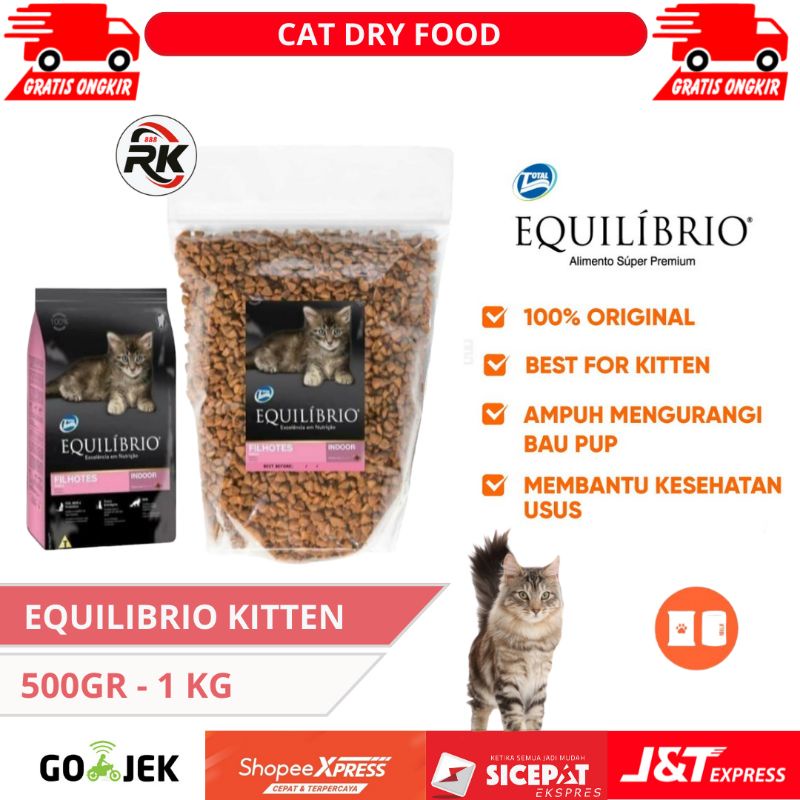 Jual EQUILIBRIO KITTEN 500gr 1KG Makanan Anak Kucing Untuk Indoor Cat