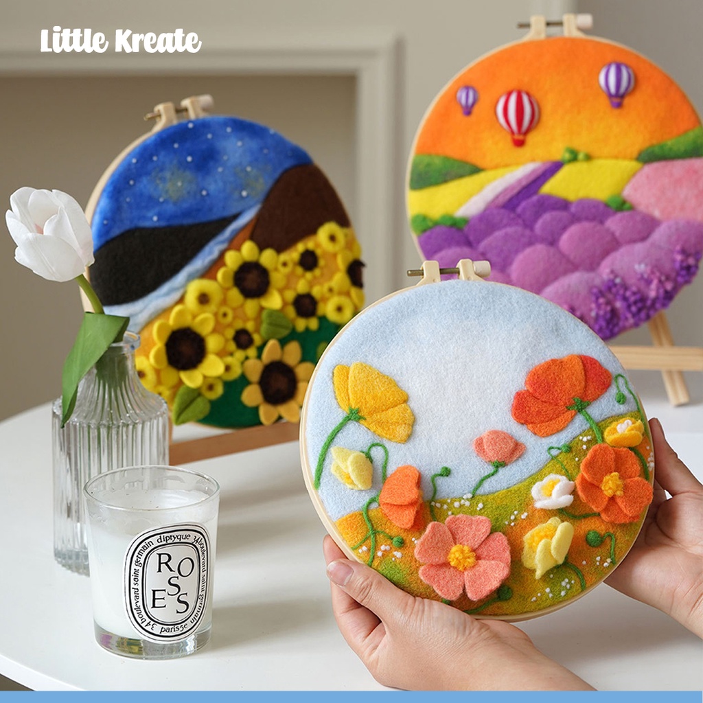 Jual Needle Felt Landscape Set Little Kreate DIY Needle Felting Hoop