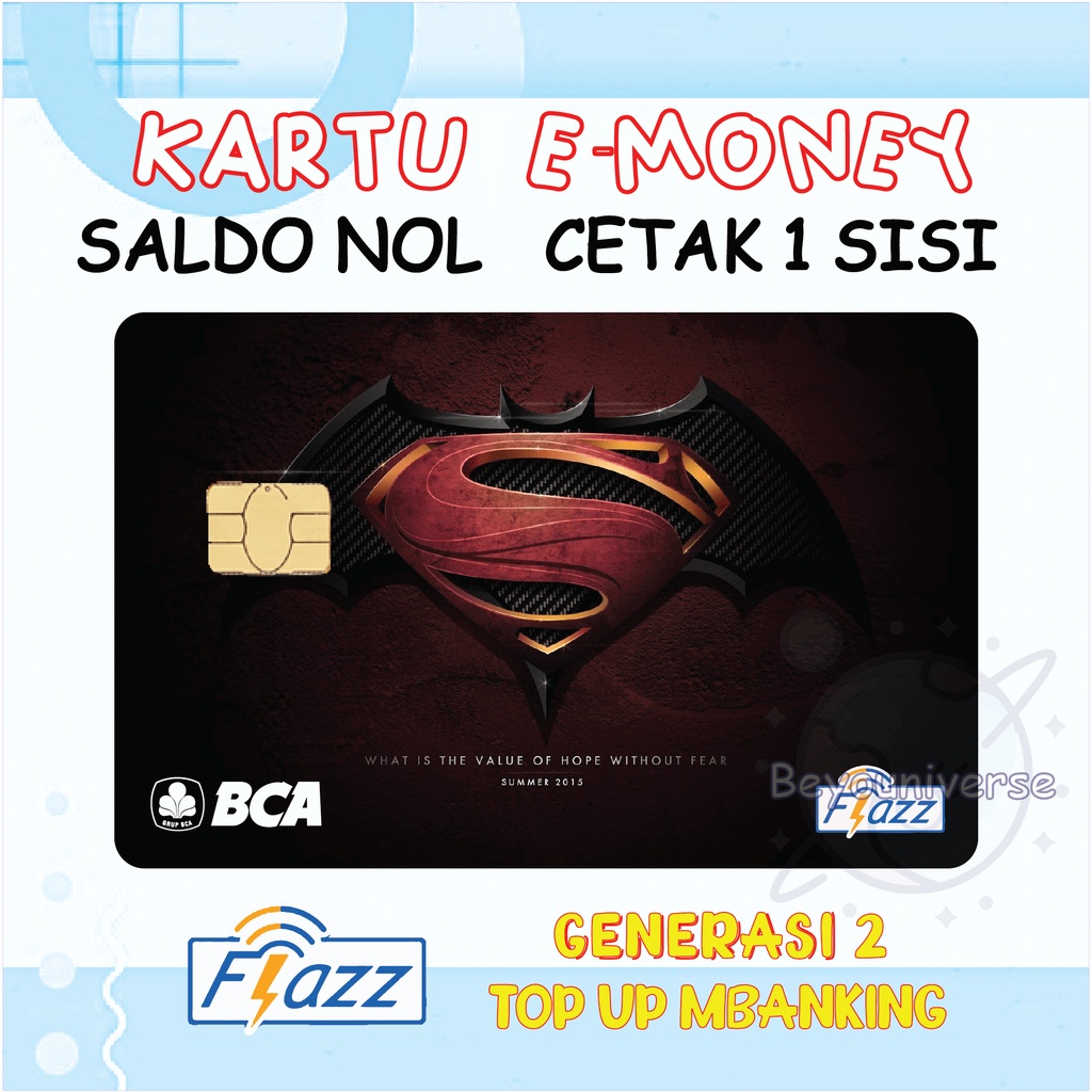 Jual Kartu FLAZZ BCA Gen 2 Gambar Superhero Superman Custom Batman ...