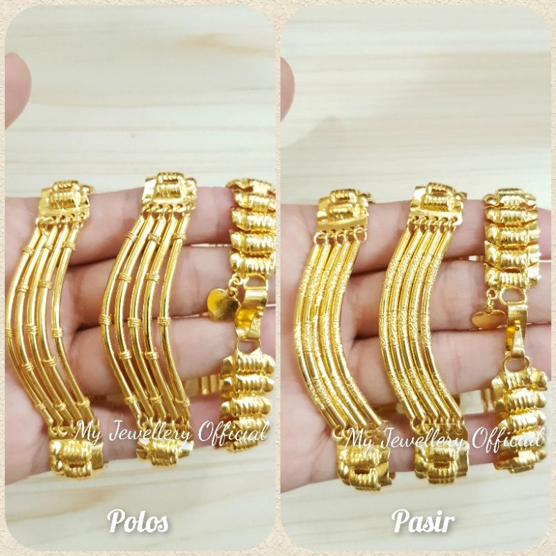 Jual Gelang Bambu Replika Emas 24k - Mas Penang | Shopee Indonesia