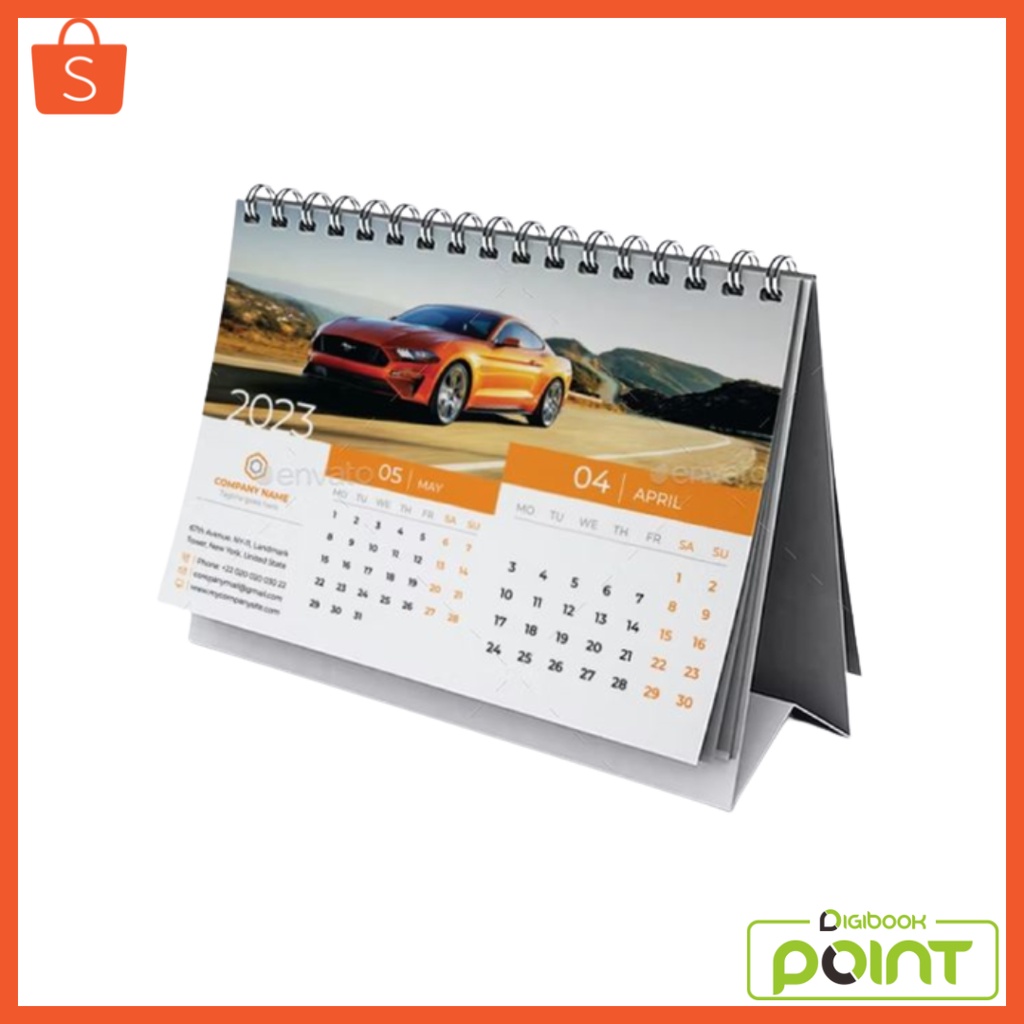 Jual Kalender Duduk 2024 Custom - Penyangga Dupleks 14 Lembar 1 Muka ...