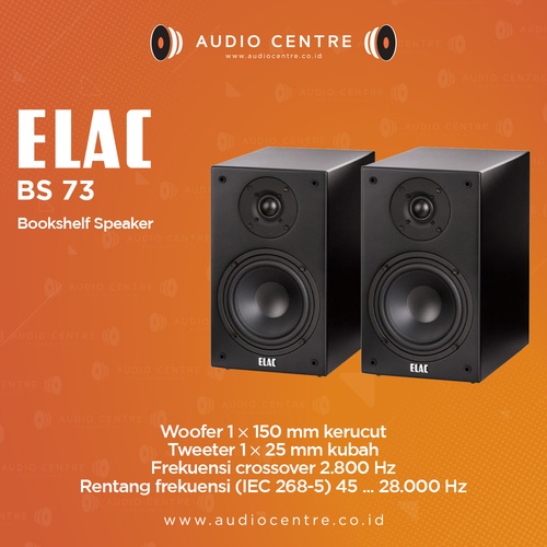 Jual Elac BS73 BS 73 Bookshelf Speaker Satin Black | Shopee Indonesia